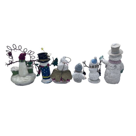 Various Snowmen Home Decor Bundle - Ornaments, Figurines, Candle Topper - Picture 2 of 2